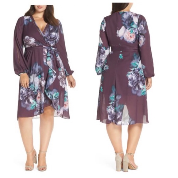 Chelsea28 Dresses Chelsea28 Long Sleeve Floral Wrap Dress Nwt